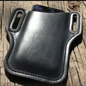 New Black PU Leather Phone Belt Case